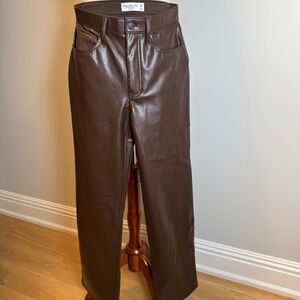 NWT A&F Size 26 Brown Faux Leather- Abercrombie & Fitch - 90s Relaxed High Rise
